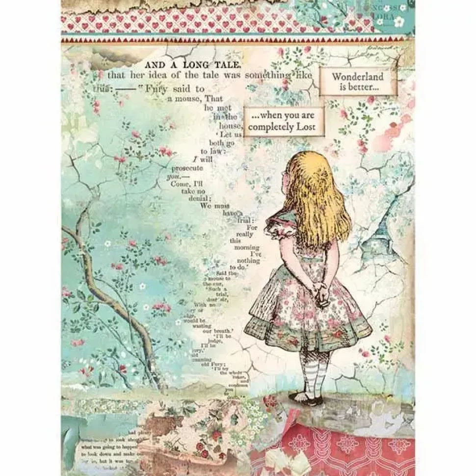 Set 6 papeles de arroz Alice Forever Stamperia 21x29cm