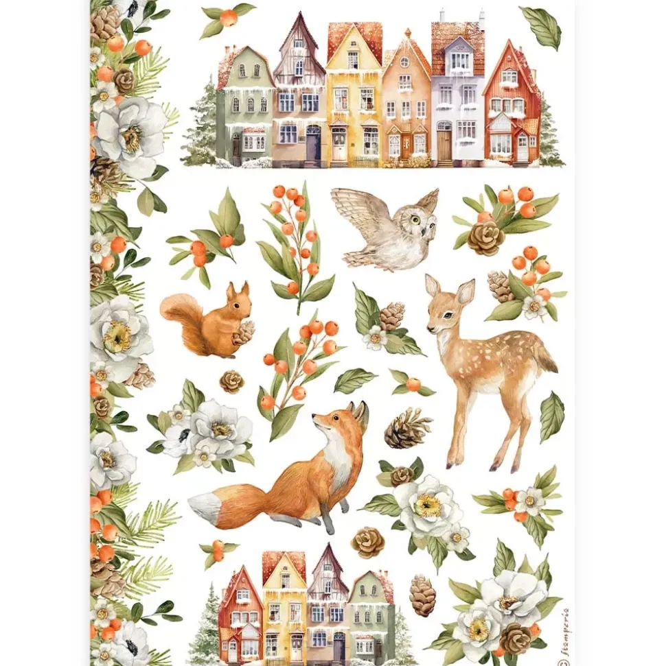 Set 6 papeles de arroz All You Need For Christmas Stamperia 21x30cm