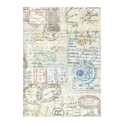 Set 8 papeles de arroz Art of Travelling Stamperia 10x15cm