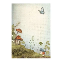 Set 8 papeles de arroz Backgrounds Romantic Hidden Grove Stamperia 10x15cm