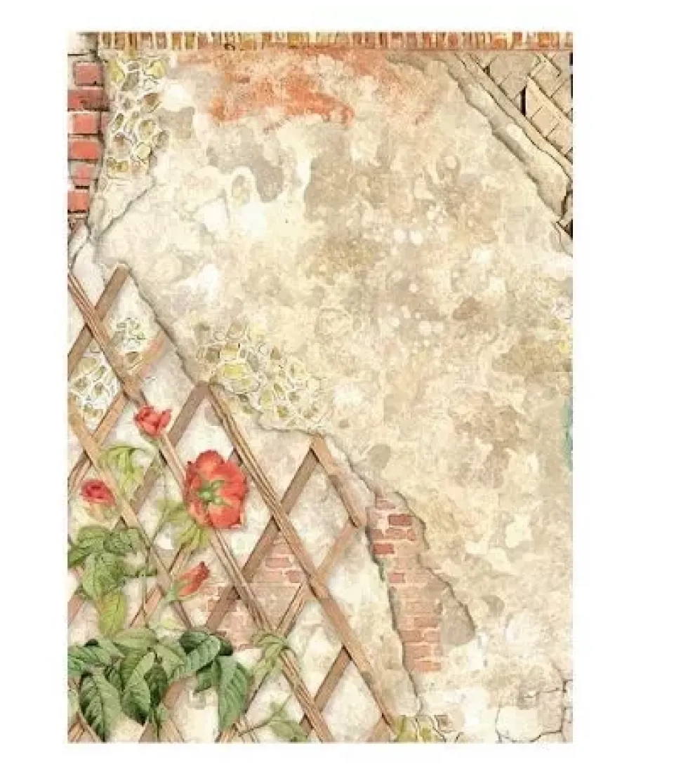 Set 8 papeles de arroz Backgrounds Sunflower Art Stamperia 10x15cm