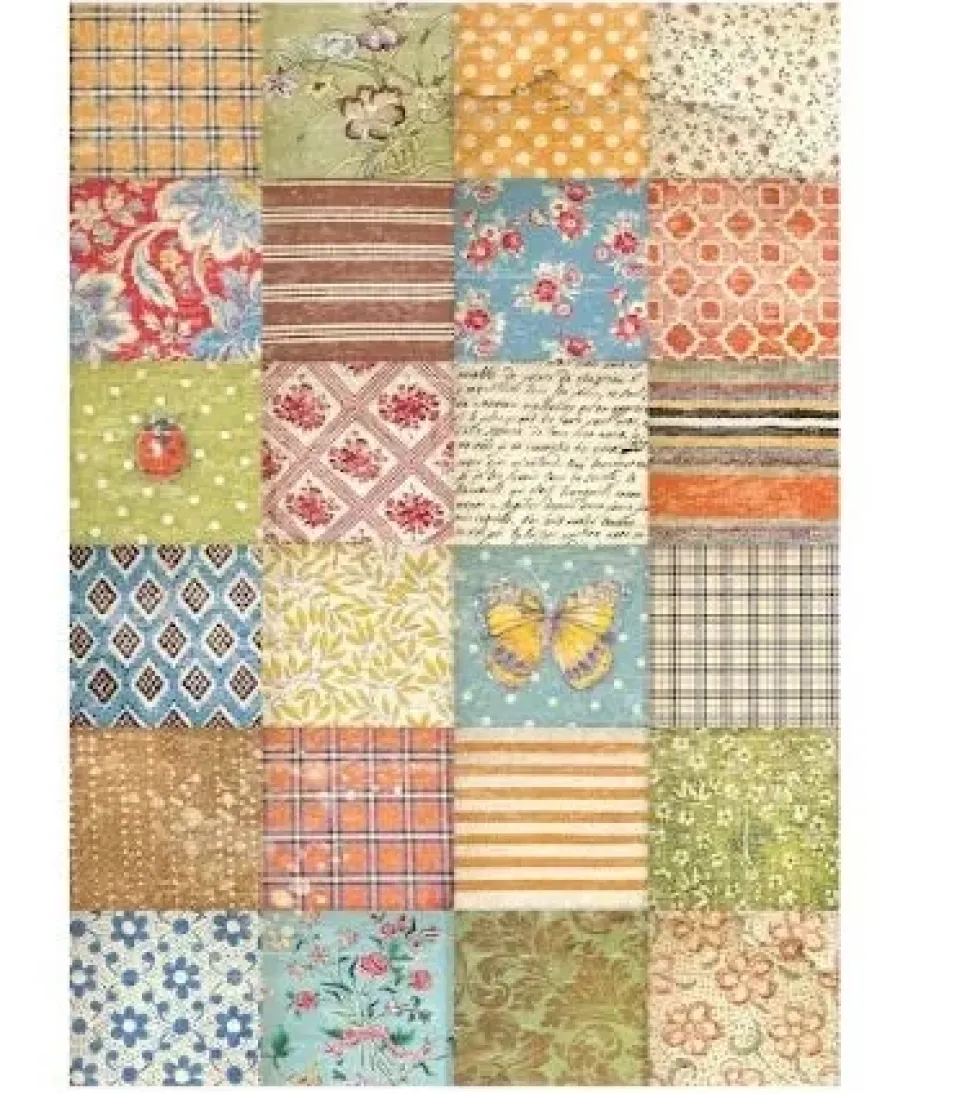 Set 8 papeles de arroz Backgrounds Sunflower Art Stamperia 10x15cm