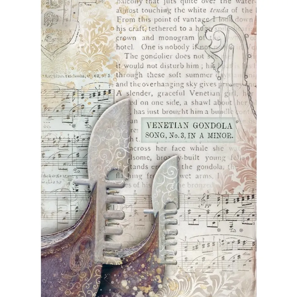 Set 8 papeles de arroz Backgrounds Venice City Of Art Stamperia 10x15cm