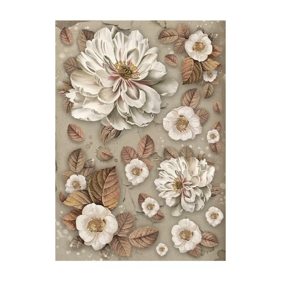 Set 8 papeles de arroz Backgrounds Vintage Library Stamperia 10x15cm