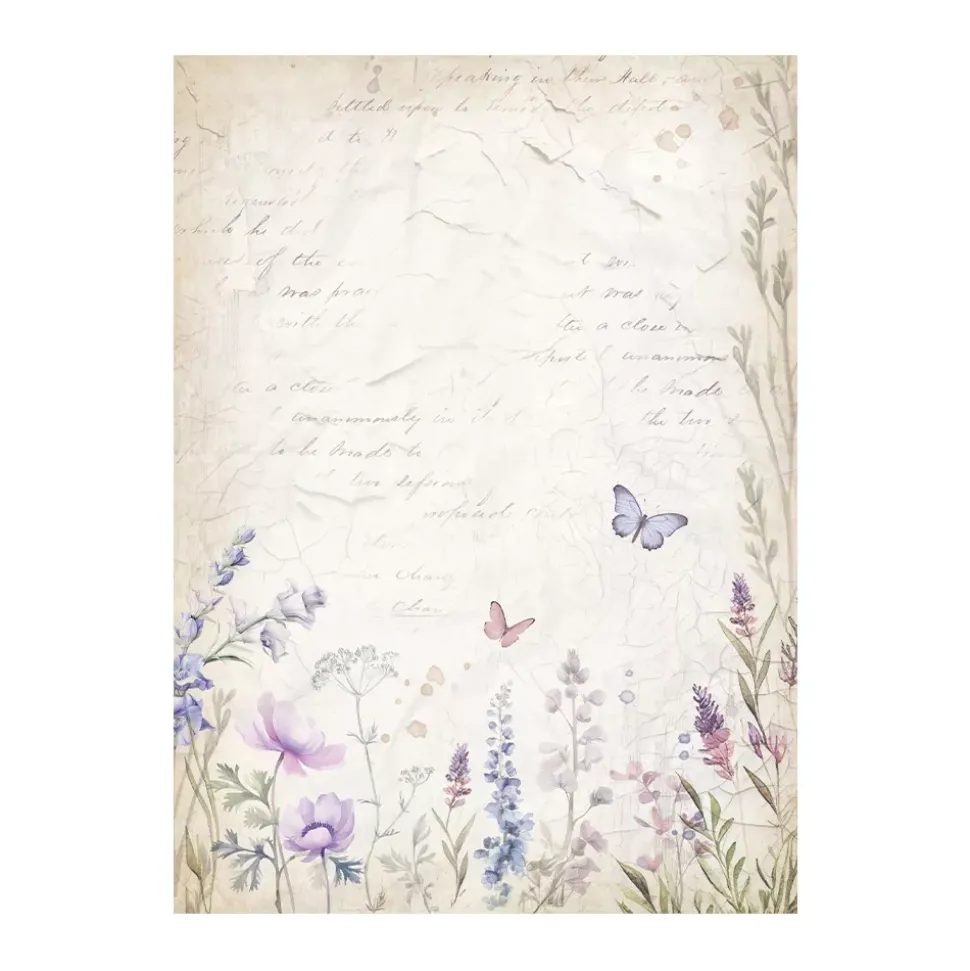 Set 8 papeles de arroz Backgrounds Lavender Stamperia 10x15cm