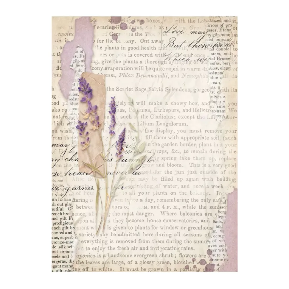 Set 8 papeles de arroz Backgrounds Lavender Stamperia 10x15cm