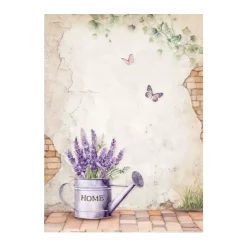 Set 8 papeles de arroz Backgrounds Lavender Stamperia 10x15cm