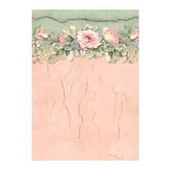 Set 8 papeles de arroz Backgrounds House of Roses Stamperia 10x15cm