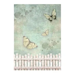 Set 8 papeles de arroz Backgrounds House of Roses Stamperia 10x15cm