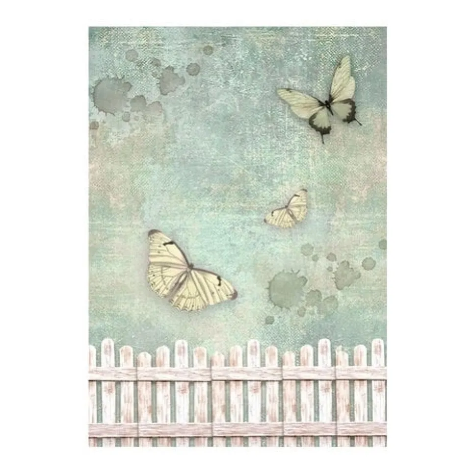 Set 8 papeles de arroz Backgrounds House of Roses Stamperia 10x15cm