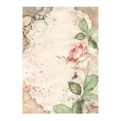 Set 8 papeles de arroz Backgrounds House of Roses Stamperia 10x15cm