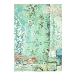 Set 8 papeles de arroz Backgrounds Wonderland Stamperia 10x15cm