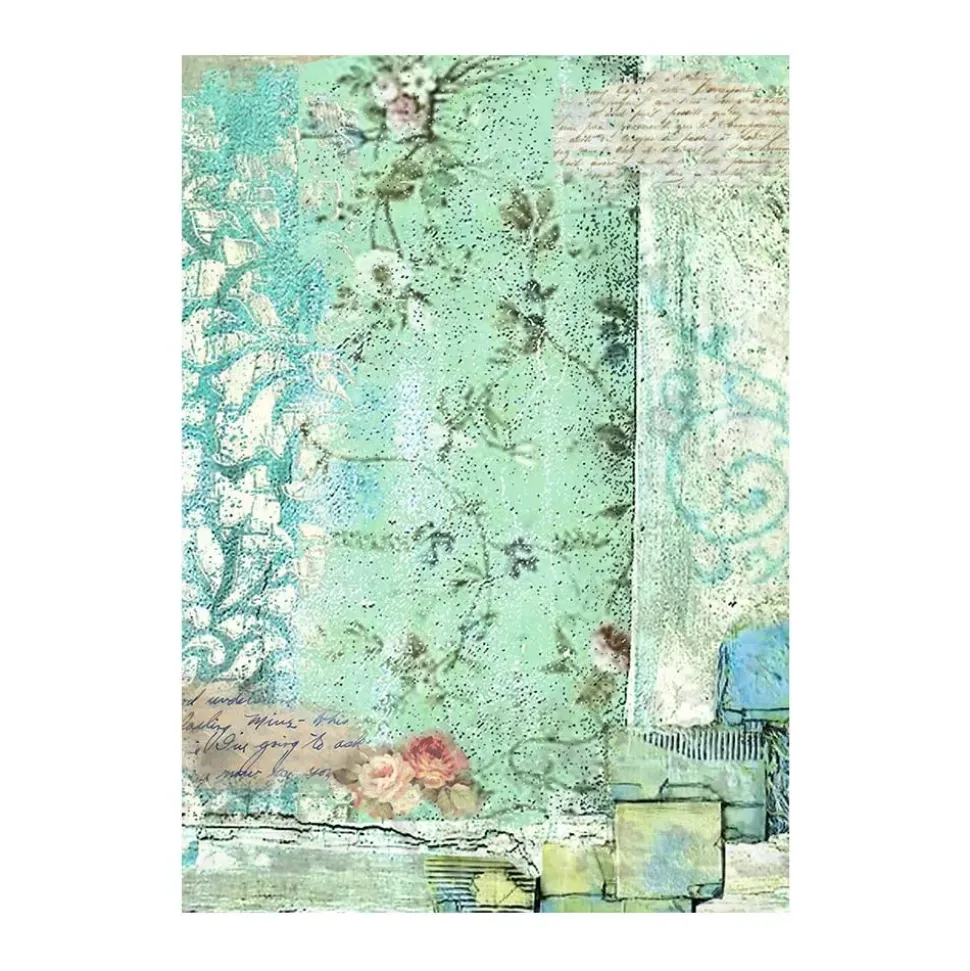 Set 8 papeles de arroz Backgrounds Wonderland Stamperia 10x15cm