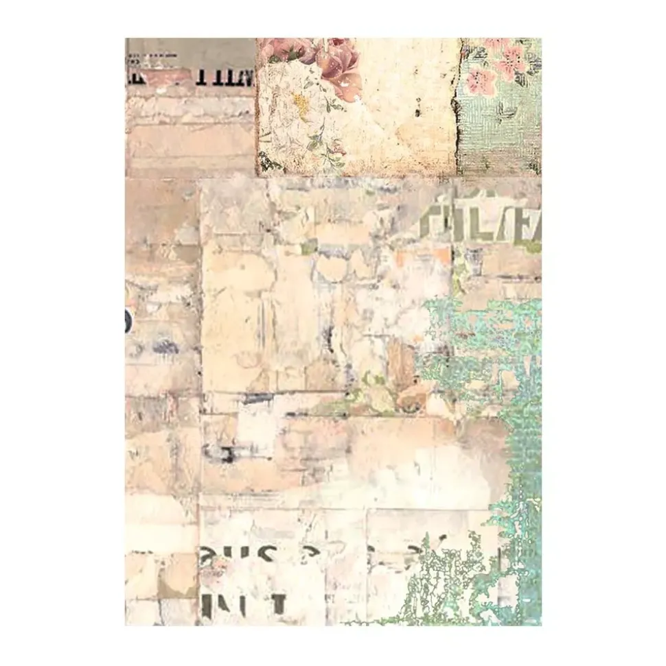 Set 8 papeles de arroz Backgrounds Wonderland Stamperia 10x15cm