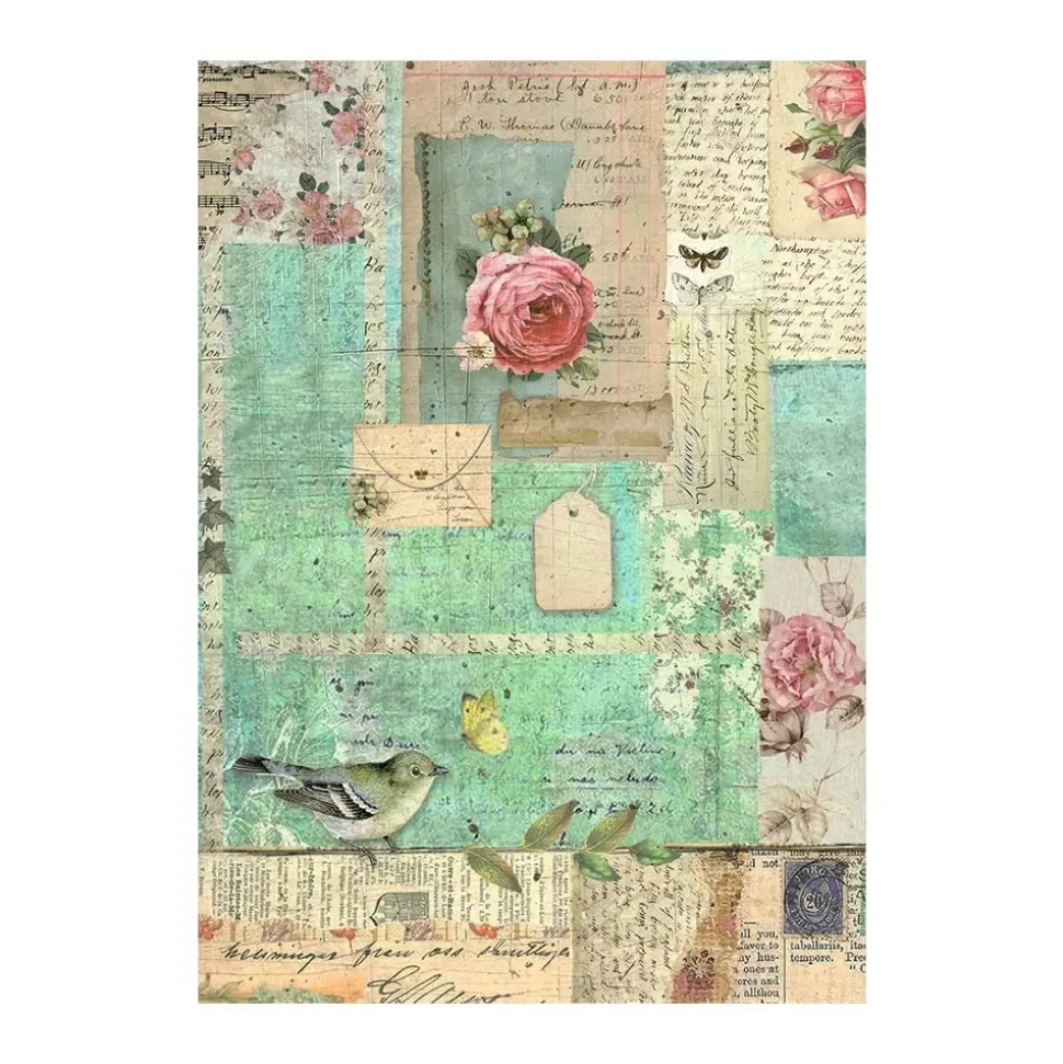 Set 8 papeles de arroz Garden Stamperia 10x15cm