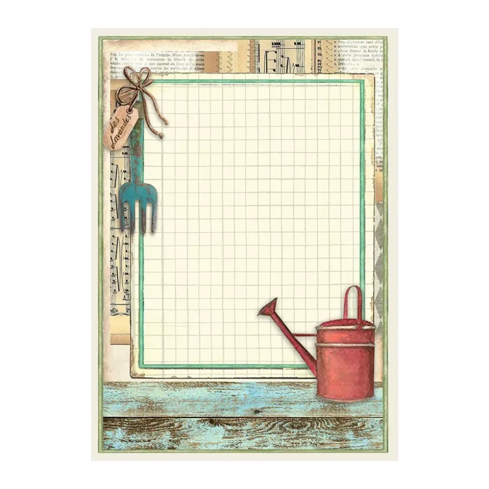 Set 8 papeles de arroz Garden Stamperia 10x15cm