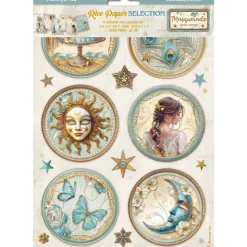 Set 6 papeles de arroz Masquerade Stamperia 21x30cm