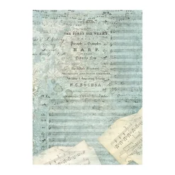 Set 8 papeles de arroz Music Stamperia 10x15cm