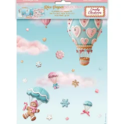 Set 6 papeles de arroz Romantic Candy Christmas Stamperia 21x30cm