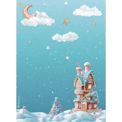 Set 6 papeles de arroz Romantic Candy Christmas Stamperia 21x30cm