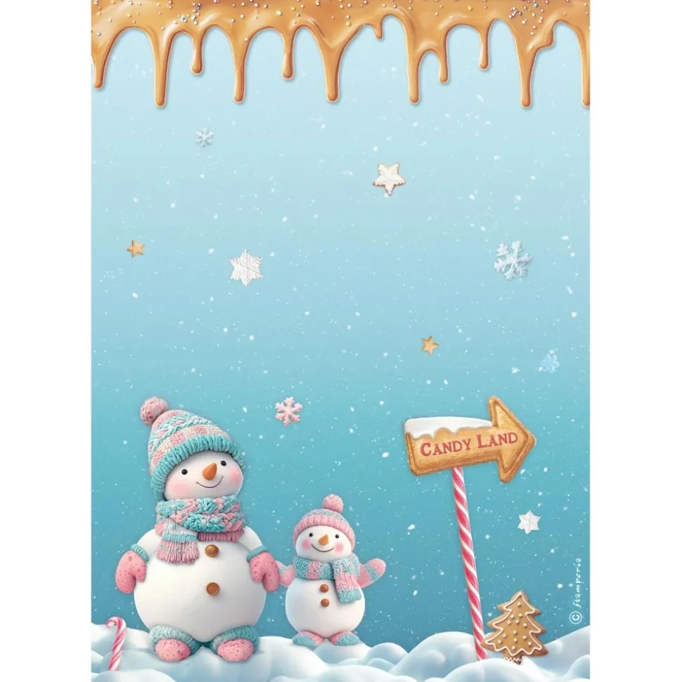 Set 6 papeles de arroz Romantic Candy Christmas Stamperia 21x30cm