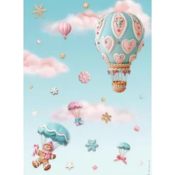 Set 6 papeles de arroz Romantic Candy Christmas Stamperia 21x30cm