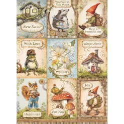 Set 6 papeles de arroz Romantic Hidden Grove Stamperia 21x30cm