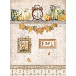 Set 6 papeles de arroz Romantic Golden Harmony Stamperia 21x30cm