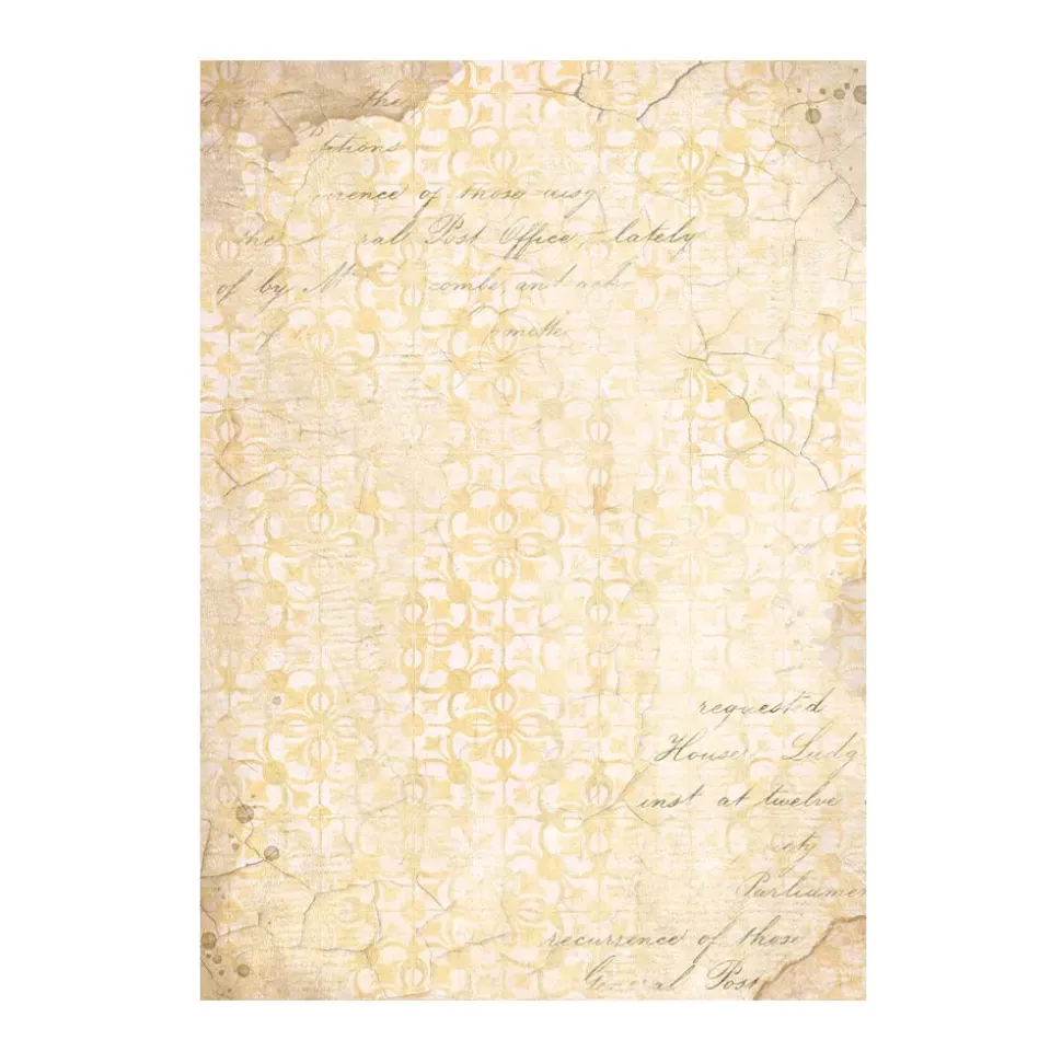 Set 8 papeles de arroz Romantic Golden Harmony Stamperia 10x15cm