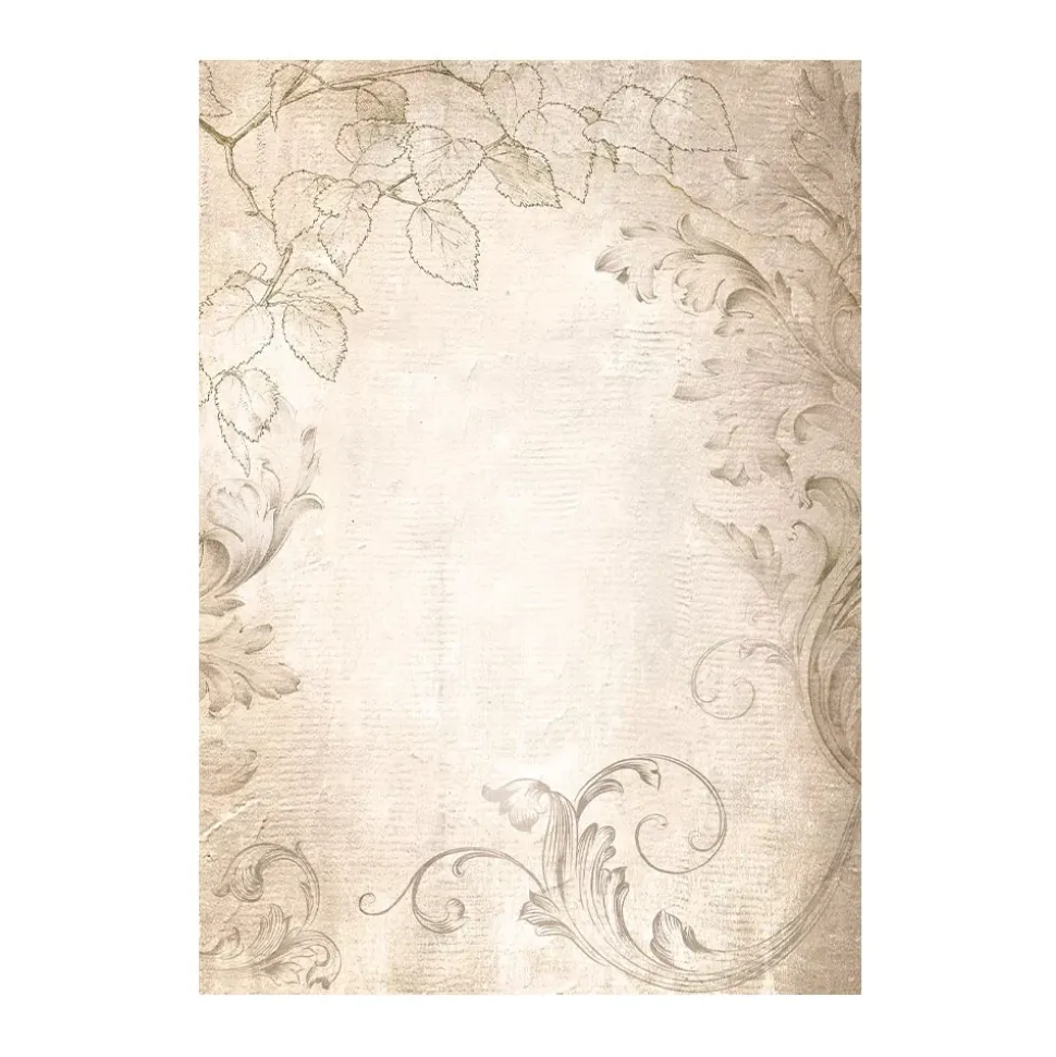 Set 8 papeles de arroz Romantic Golden Harmony Stamperia 10x15cm