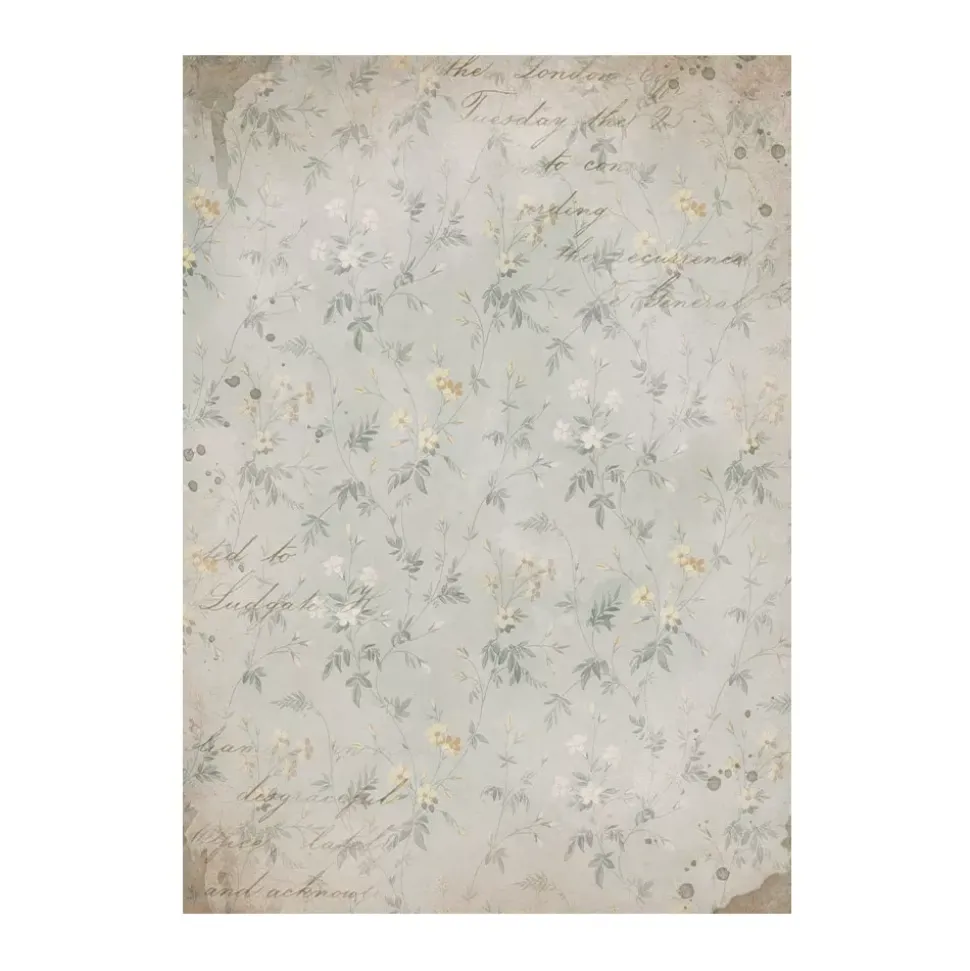 Set 8 papeles de arroz Romantic Golden Harmony Stamperia 10x15cm