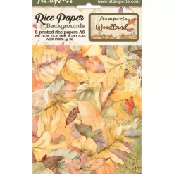 Set 8 papeles de arroz Romantic Woodland Stamperia 10x15cm