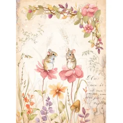 Set 6 papeles de arroz Romantic Woodland Stamperia 21x29cm