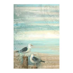 Set 8 papeles de arroz Sea Land Stamperia 10x15cm