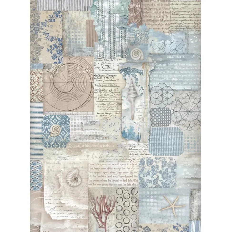 Set 6 papeles de arroz Silent Sea Stamperia 21x30cm