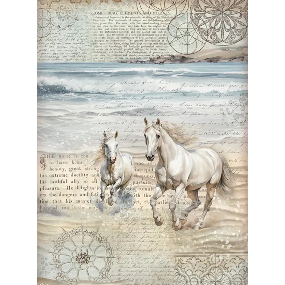 Set 6 papeles de arroz Silent Sea Stamperia 21x30cm