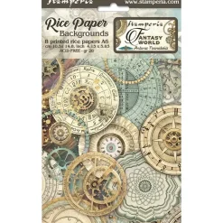 Set 8 papeles de arroz Sir Vagabond in Fantasy World Stamperia 10x15cm