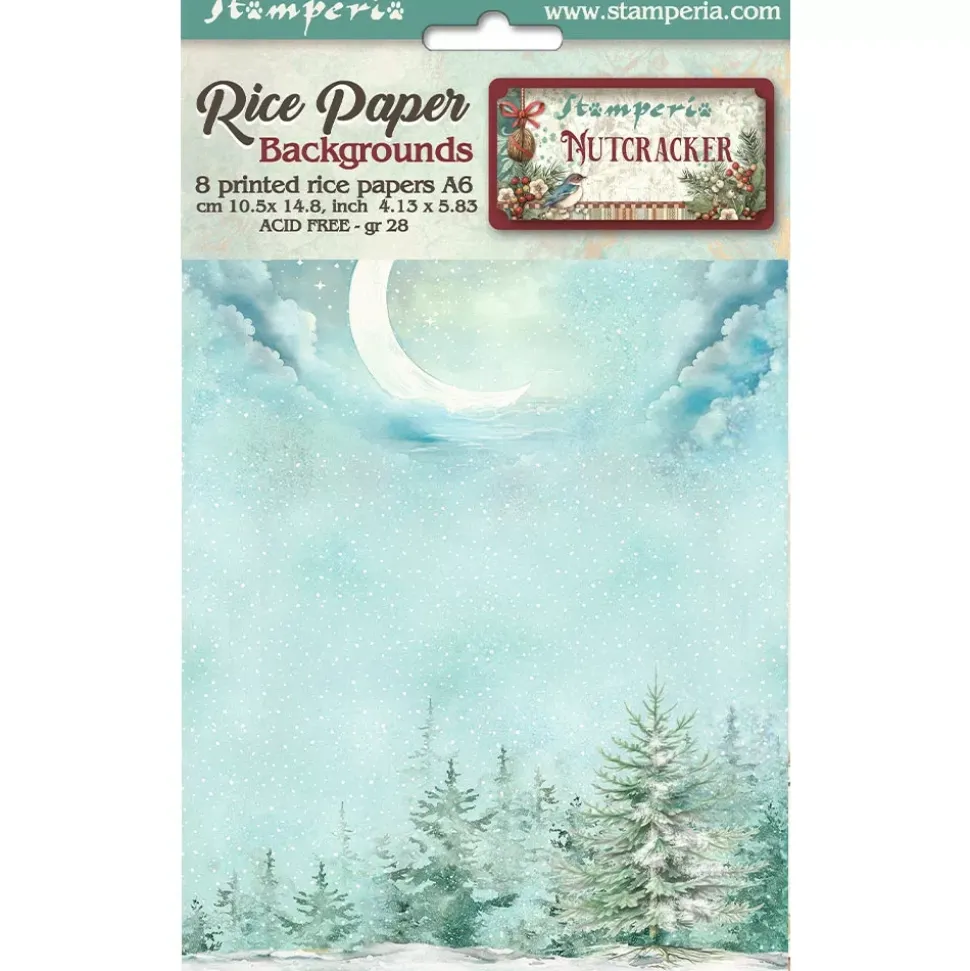 Set 8 papeles de arroz The Nutcracker Stamperia 10x15cm