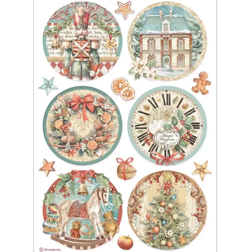 Set 6 papeles de arroz The Nutcracker Stamperia 21x30cm