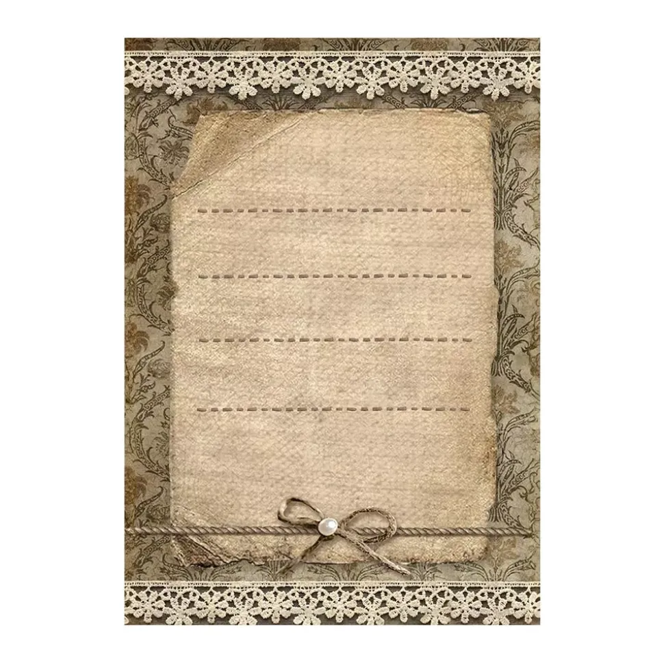 Set 8 papeles de arroz Verja Old Lace Stamperia 10x15cm