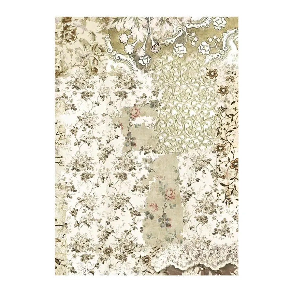 Set 8 papeles de arroz Verja Old Lace Stamperia 10x15cm