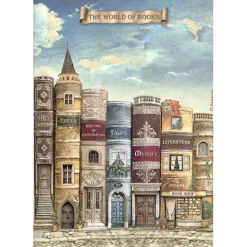 Set 6 papeles de arroz Vintage Library Stamperia 21x29cm