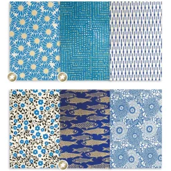 Set 12 Papeles De Lámina De Oro Nepalís Azul Artemio