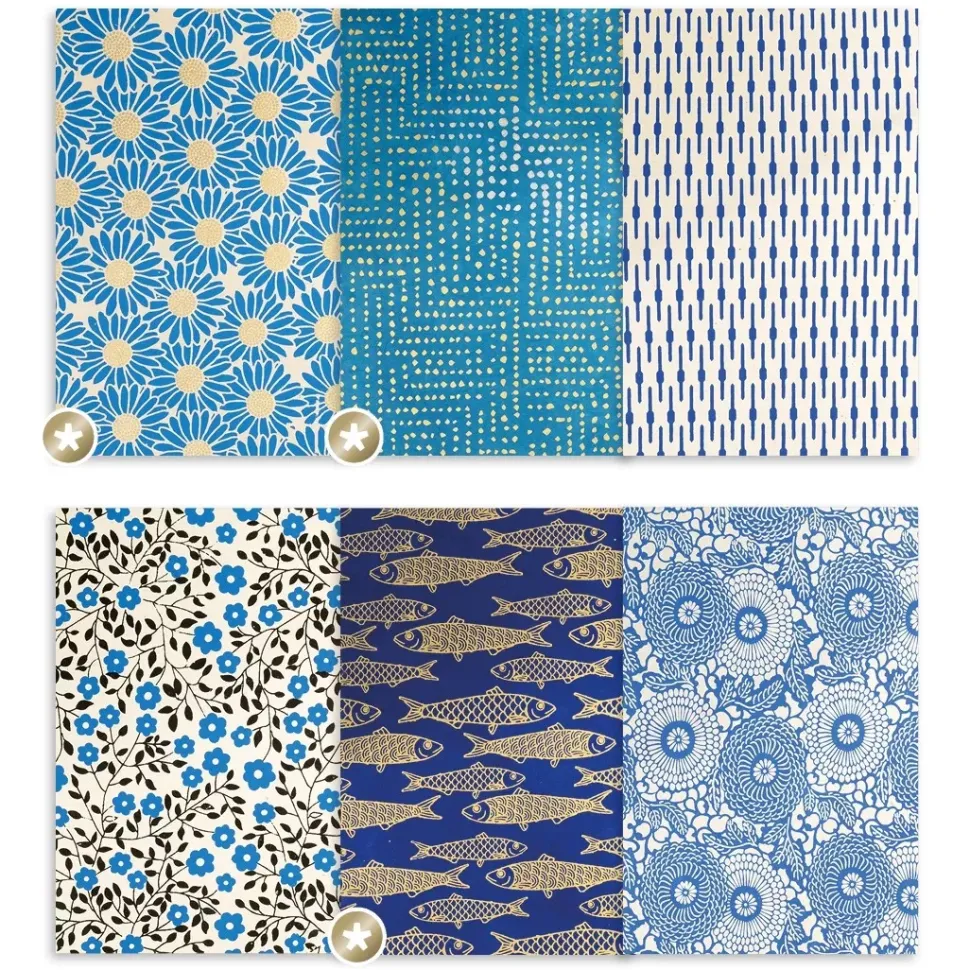 Set 12 Papeles De Lámina De Oro Nepalís Azul Artemio