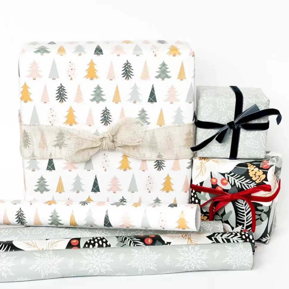 Set 4 papeles de regalo Ponsettia Entrega Especial Cocoloko 50x70cm