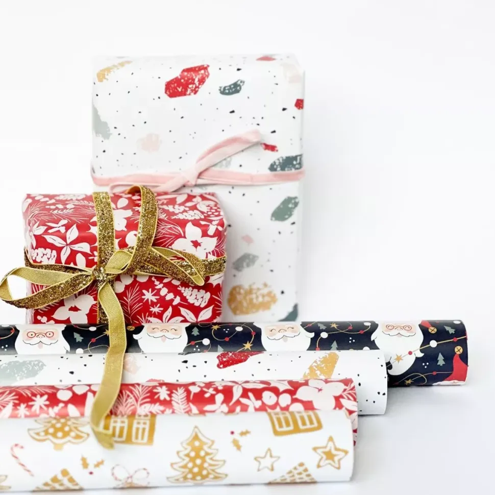 Set 4 papeles de regalo Santas Entrega Especial Cocoloko 50x70cm