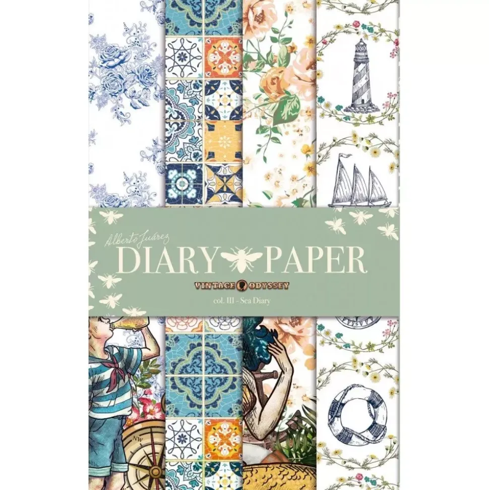 Set 4 papeles para decoupage Collector Diary III Alberto Juarez A4