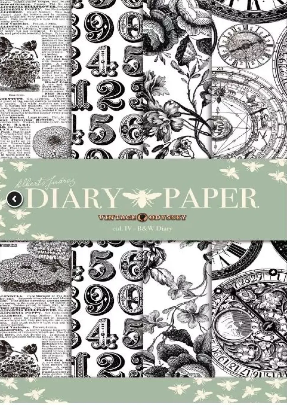 Set 4 papeles para decoupage Collector Diary IV Alberto Juarez A4