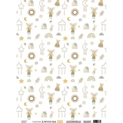 Set 4 papeles vellum À Petits Pas Boy Florilèges Design A4