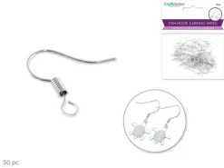 Set 15 Pares Cierres Pendientes Gancho Plateado MultiCraft